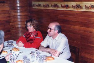 Encarna León y Miguel Fernández. Café Gijón. Madrid, 1988