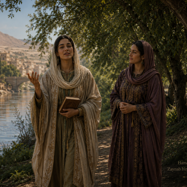 Recreación de HAMDA Y ZAYNAB hermanas POETISAS DE GUADIX. s. XII, con IA, por A.G.E.